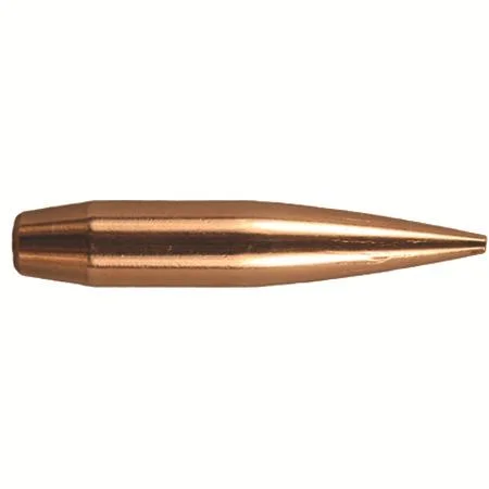 Berger Elite Hunter copper-coloured pointed rifle bullet, side view