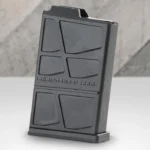 Christensen Arms Short Action rifle magazine, black angled front view with molded panels