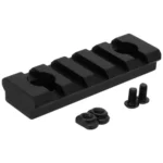 Tacfire Picatinny M-LOK Rail Section, black top view with mounting screws and nuts
