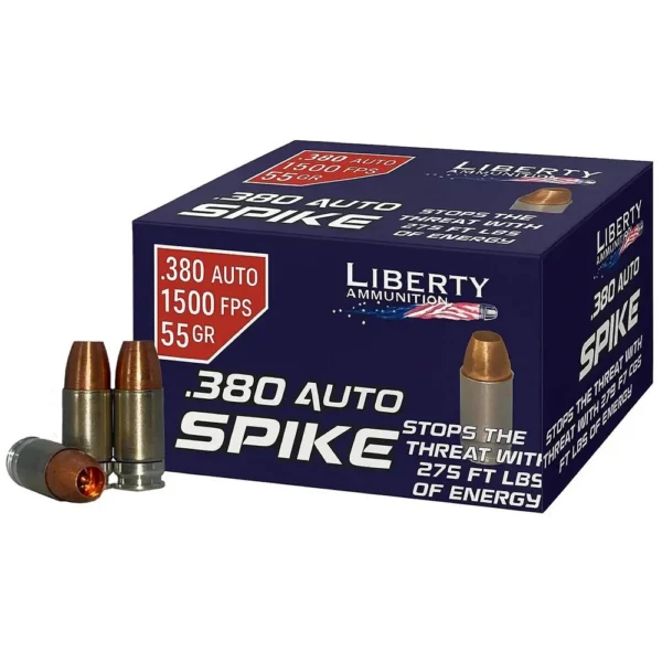 Liberty Ammunition Liberty Spike Handgun Ammunition .380 Auto 55gr HP 1500 fps 20/ct