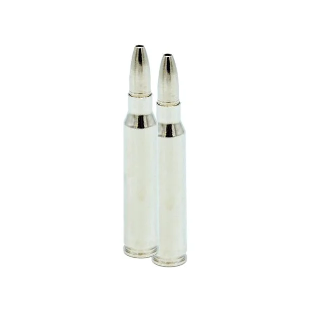 primary-36742 Liberty Overwatch Rifle Ammunition, two silver cartridges with dark hollow-point tips