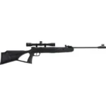 BLS Supply DIANA Two-Sixty Air Gun Rifle, side view in black with scope and thumbhole stock