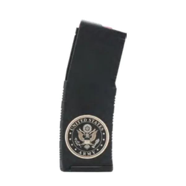 Black Rain Ordnance US Army Rifle Magazine, curved black magazine with Army emblem