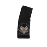 Black Rain Ordnance God's Gun AR Magazine, black angled view with eagle graphic