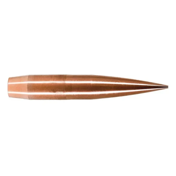 Berger Match Grade Target Rifle Bullets, copper-colored pointed bullet in side view
