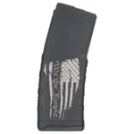 Black Rain Ordnance We The People Tattered Flag Rifle Magazine, black right-side view