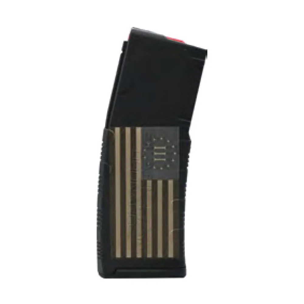 primary-36808 Black Rain Ordnance Inc Black Rain Ordnance 3 Percent American Flag Rifle Magazine 5.56x45 NATO 30/rd