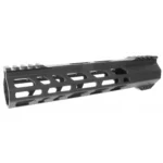 TacFire ACE 20 Series Free Floating M-LOK Handguard, black angled side view with top rail