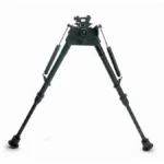 Konus Bipod for Hunting & Shooting, black front view with legs extended and rubber feet