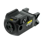 Leapers Inc. UTG Compact Pistol Laser Green Ambidextrous, black angled front view with controls