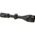 Konus Konus-CX black rifle scope in side view with adjustment turrets and large objective bell