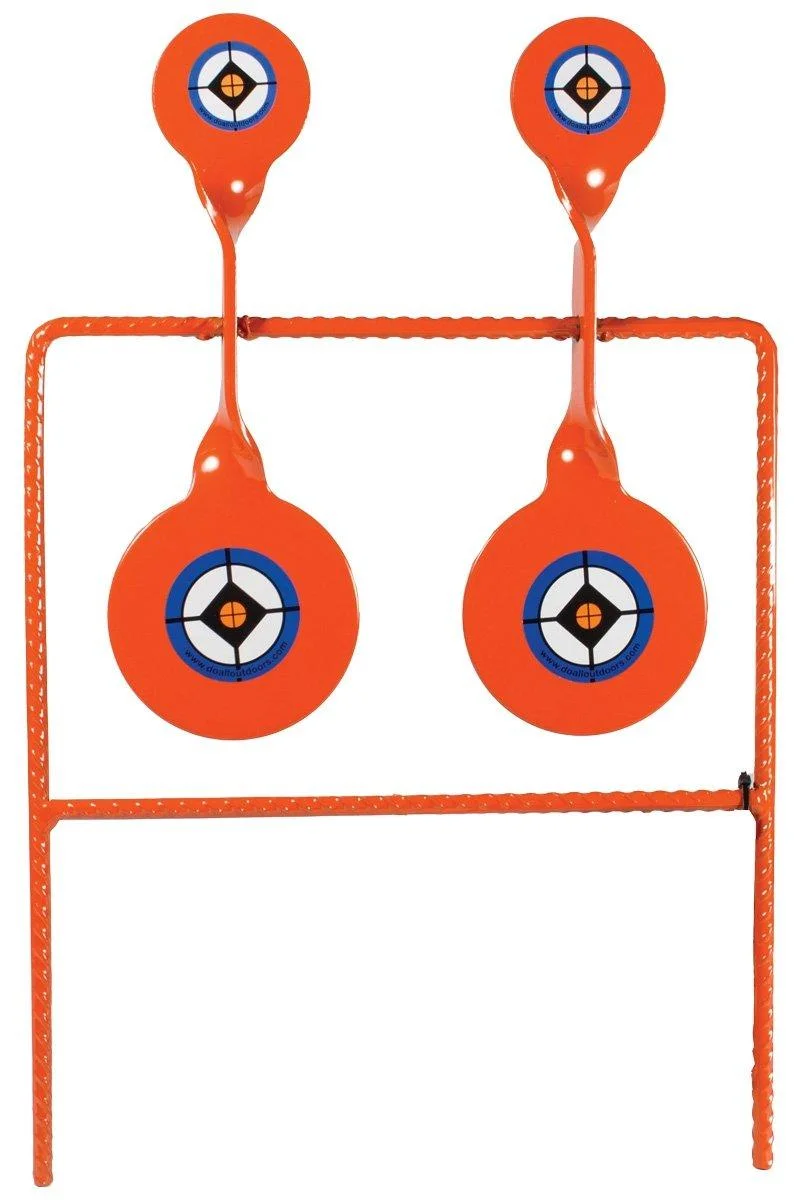 primary-37036 Do All OutdoorsLlc .22 Rebar Double Spinner, orange target stand with four round targets, front view