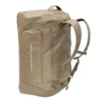 Alps Outdoors Refuge Duffel Bag, tan upright view with carry handles, straps and front pocket