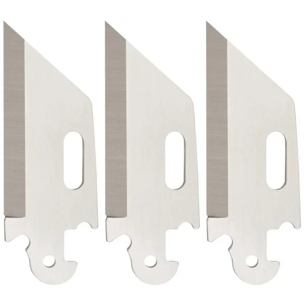 Cold Steel Click-N-Cut Replacement Blade, three silver reverse tanto blades with cutouts