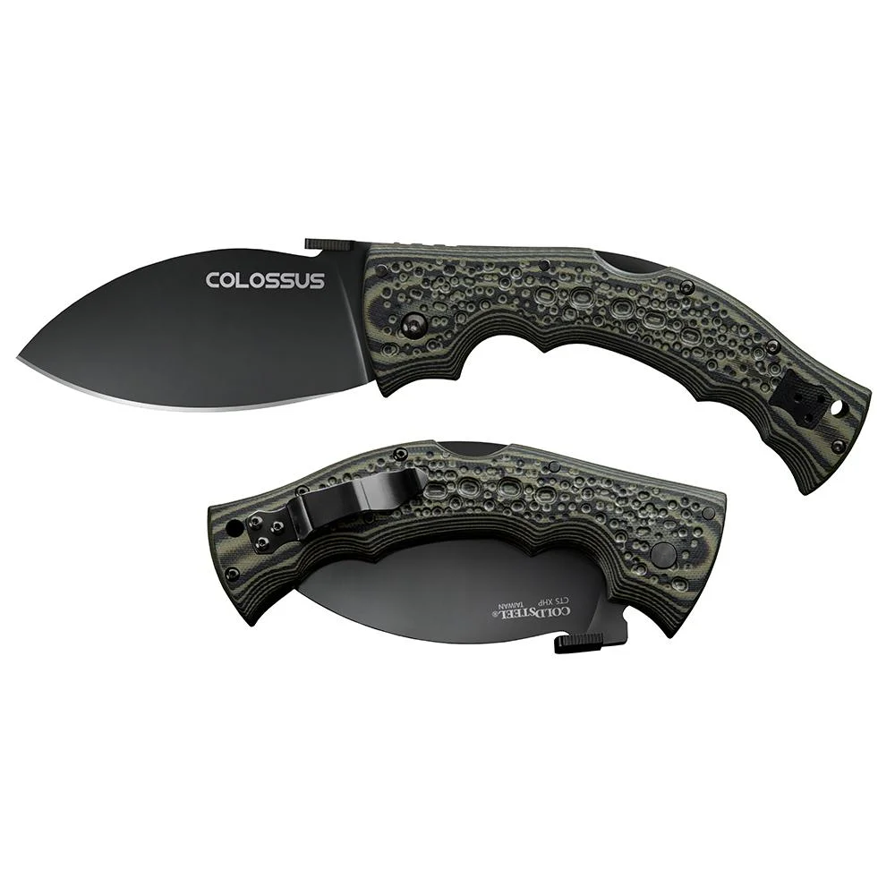 primary-37158 Cold Steel Colossus Folding Knife 4" Leaf Blade Black