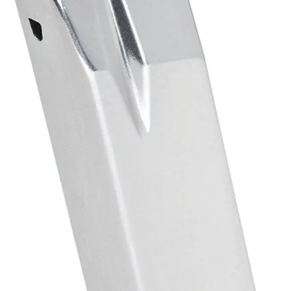 Springfield Armory XD Tactical Service Magazine, angled view of silver magazine with black base
