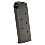 Springfield 1911 Compact Magazine blued steel magazine, angled side view