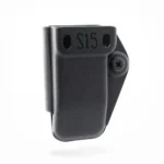 Henry Holsters S15 black single magazine carrier in angled front view