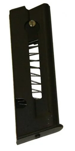 ProMag Beretta 21A Magazine, black right-side view with witness slots and base plate