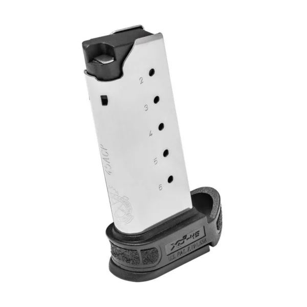 Springfield XD-S Mod.2 Extended Handgun Magazine silver body with black base
