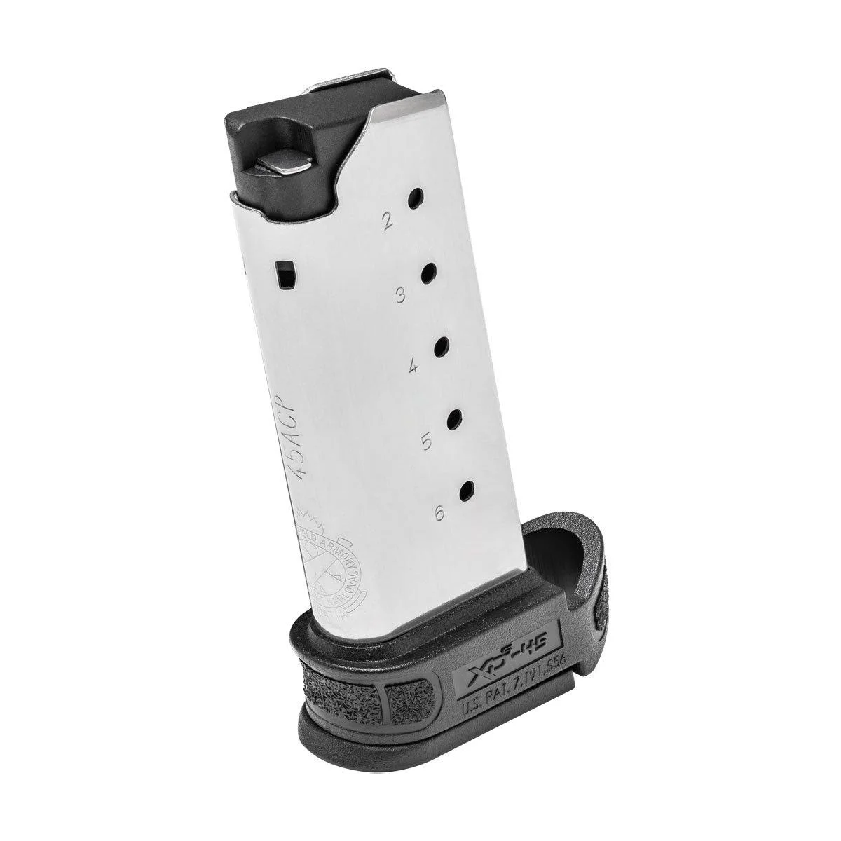 primary-37343 Springfield XD-S Mod.2 Extended Handgun Magazine silver body with black base