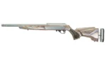 Black Rain Ordnance BRO Deluxe, side view with Shady camouflage stock and silver barrel