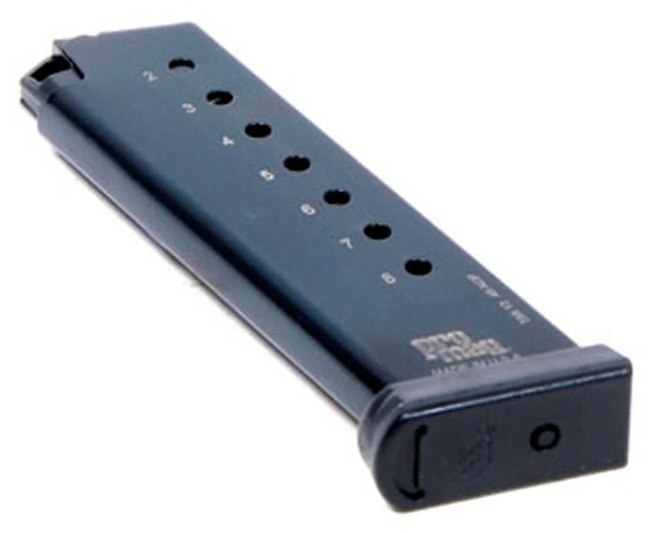 primary-37372 ProMag S&W Models 645 4506 4566 4586 Magazine, blued steel angled view with witness holes