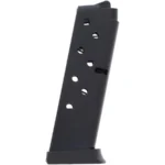 ProMag S&W 908/3913/3914/3953 Magazine angled side view in black steel with witness holes