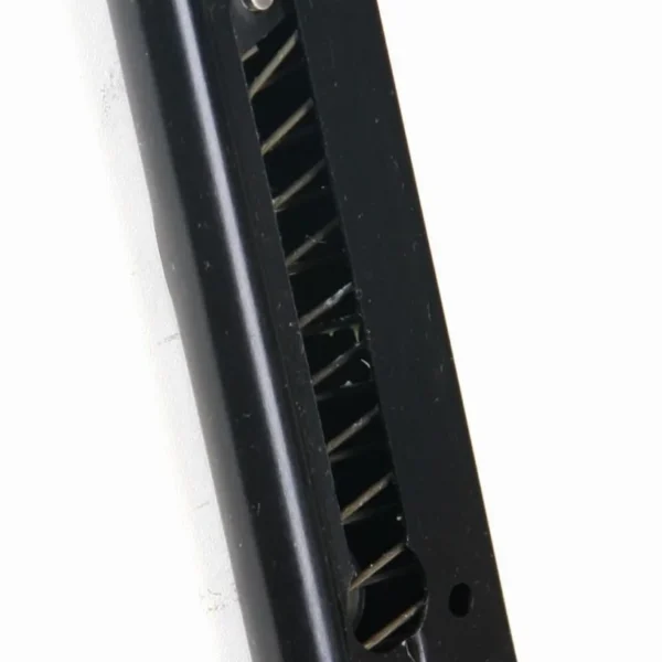 ProMag Taurus PT22 magazine, angled side view of black steel body with witness slots