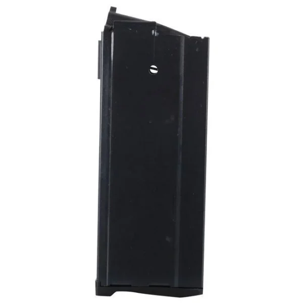 ProMag Ruger Ranch Rifle Magazine, black blued steel magazine in front view