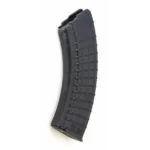 ProMag Saiga Magazine, curved black polymer magazine in three-quarter side view