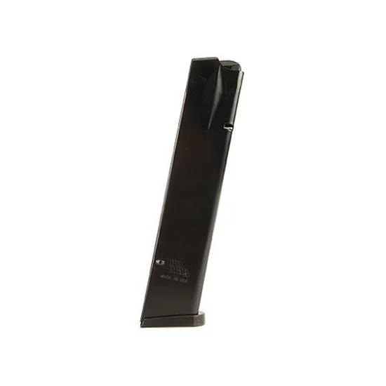 ProMag Sig Sauer P226 Magazine, angled side view of a straight black steel magazine