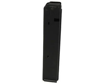 primary-37448 ProMag AR-15 Magazine, black steel magazine shown upright in angled side view