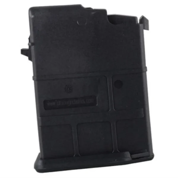 ProMag Saiga Magazine, angled side view of black polymer magazine with textured panels