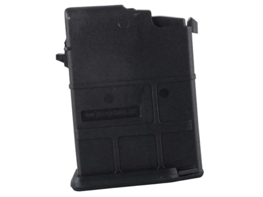 primary-37472 ProMag Saiga Magazine, angled side view of black polymer magazine with textured panels