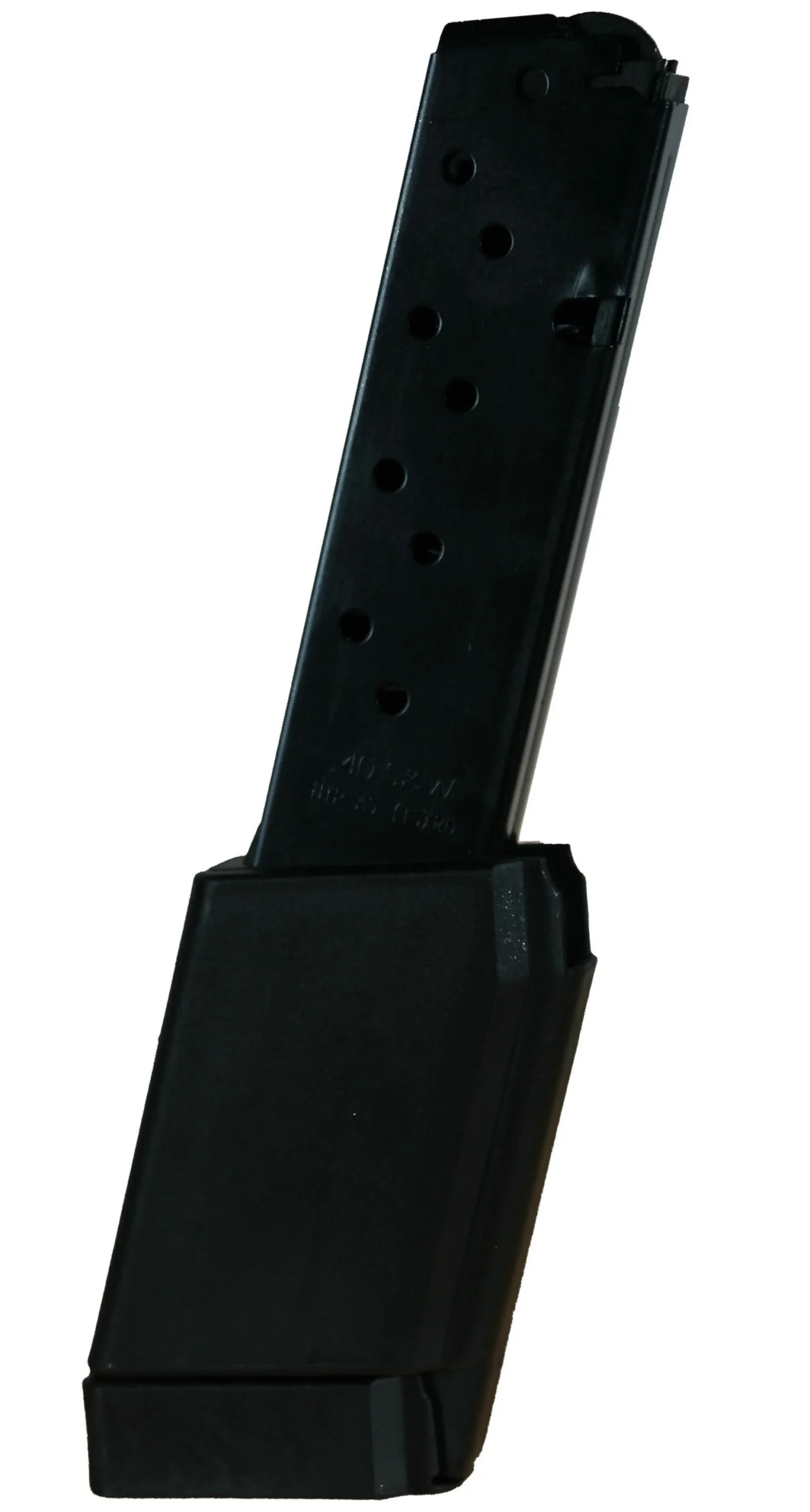 primary-37486 ProMag Highpoint 4595TS Magazine, black extended magazine in angled side view