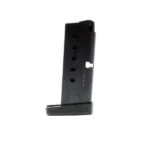 ProMag Taurus TCP Magazine, black steel magazine in side view with witness holes and base plate