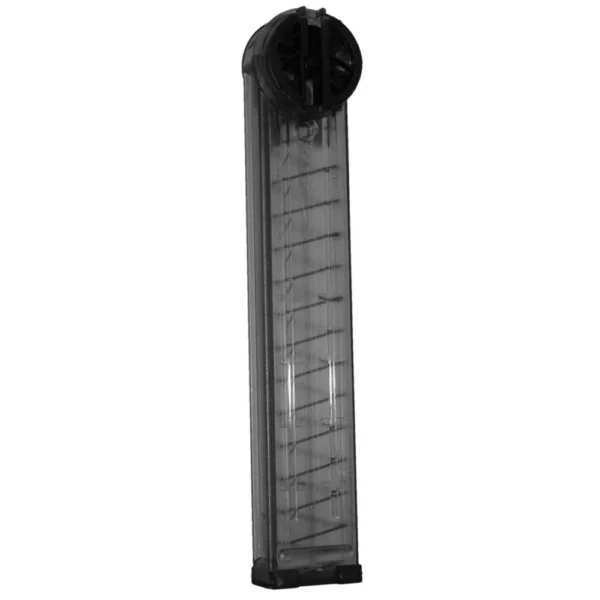 ProMag FNH PS90/P90 Magazine, translucent black vertical view with visible internal spring