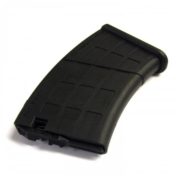 ProMag Archangel AA762R02 Magazine, black curved magazine in angled side view