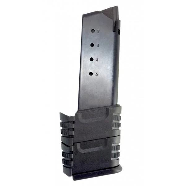 ProMag Springfield XD-S Magazine, dark angled view with witness holes and extended base