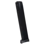 Promag Smith & Wesson SD9 Handgun Magazine, black, upright angled view with extended body