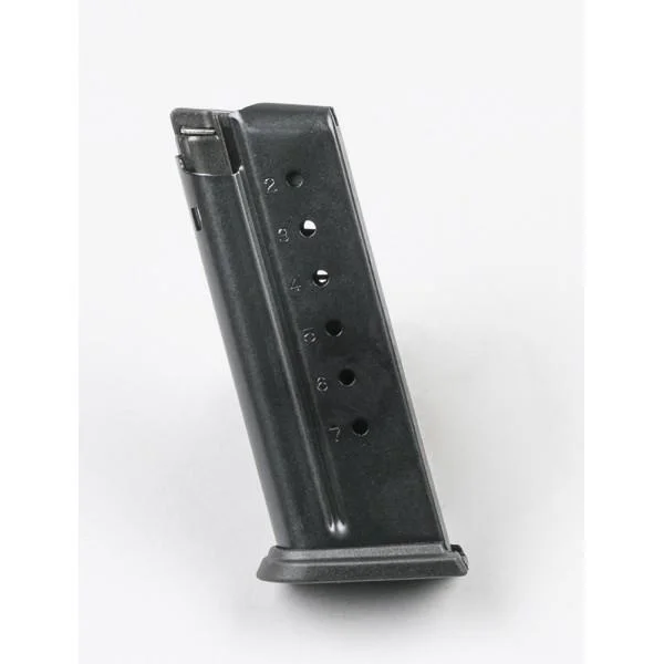ProMag Steel Handgun Magazine Springfield XD-S, black angled side view with witness holes and baseplate