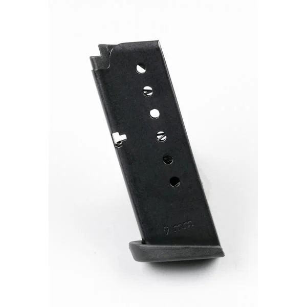 ProMag Steel Handgun Magazine Taurus 709 Slim, black magazine in angled side view