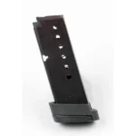 ProMag Steel Handgun Magazine Taurus 709 Slim, angled view of black magazine with base plate