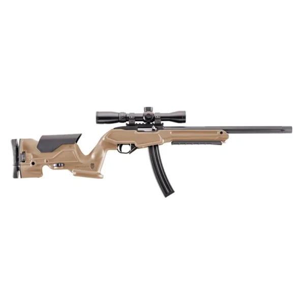 ProMag Archangel Ruger 10/22 Precision Stock Kit, desert tan right-side view mounted on rifle