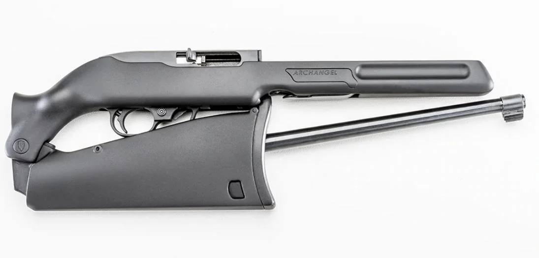 primary-37572 Promag Mfg. Inc. Archangel Quick Break-Down stock, black, left-side view with barrel section