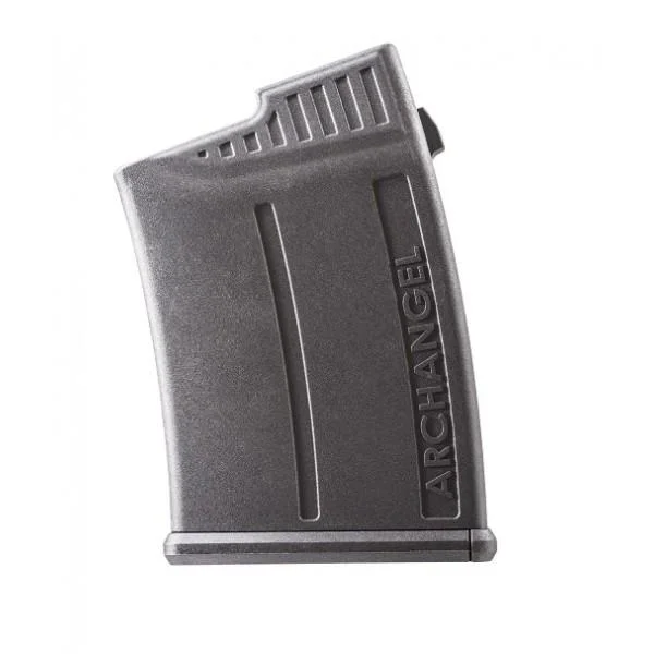 Promag Archangel Magazine for AA98 Stock, black polymer, side view with ribbed upper edge
