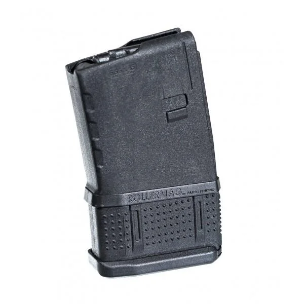 ProMag AR-15 Roller Follower Magazine, angled view of black polymer magazine with textured base