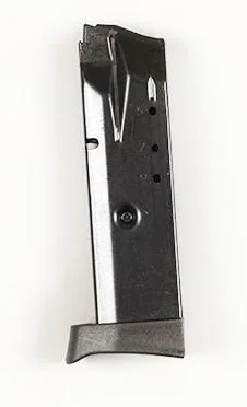 ProMag Steel Handgun Magazine S&W SD40, blued angled side view with base plate