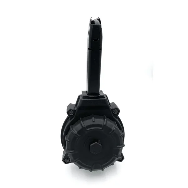 ProMag Taurus TH9 Drum Handgun Magazine, black front view with round drum and vertical feed tower